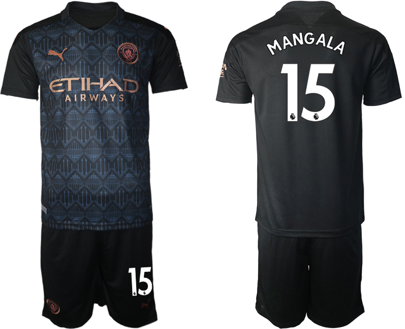 Men 2020-2021 club Manchester City away #15 black Soccer Jerseys